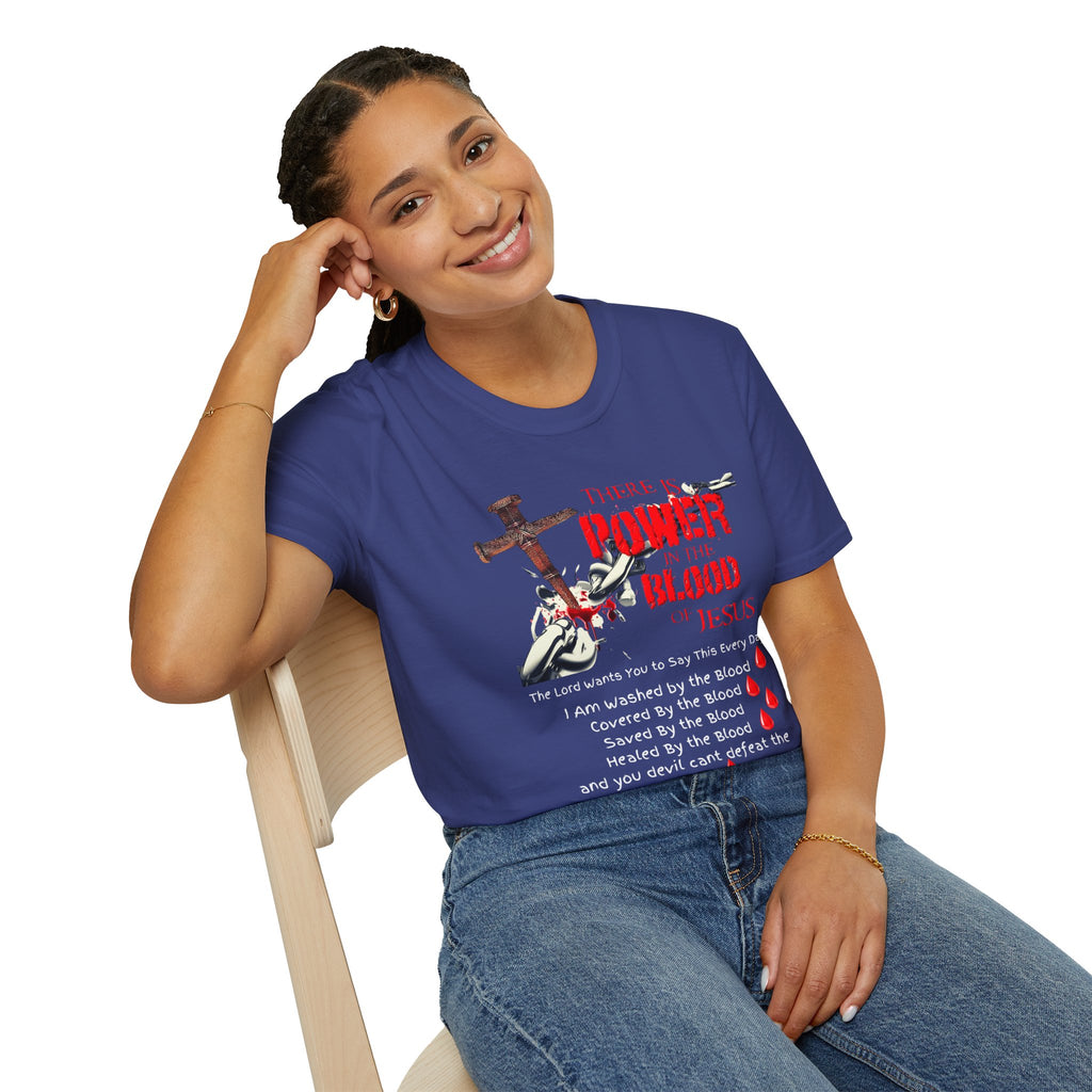 There's Power in the Blood of Jesus T-Shirt — Christian Cross Faith Shirt (Washed by the Blood)