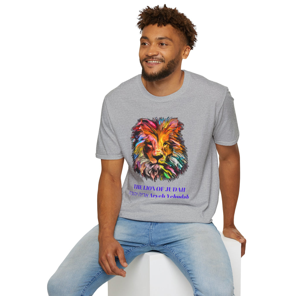 Lion of Judah Colorful Lion T-Shirt — "The Lion of Judah / Aryeh Yehudah" Graphic Tee