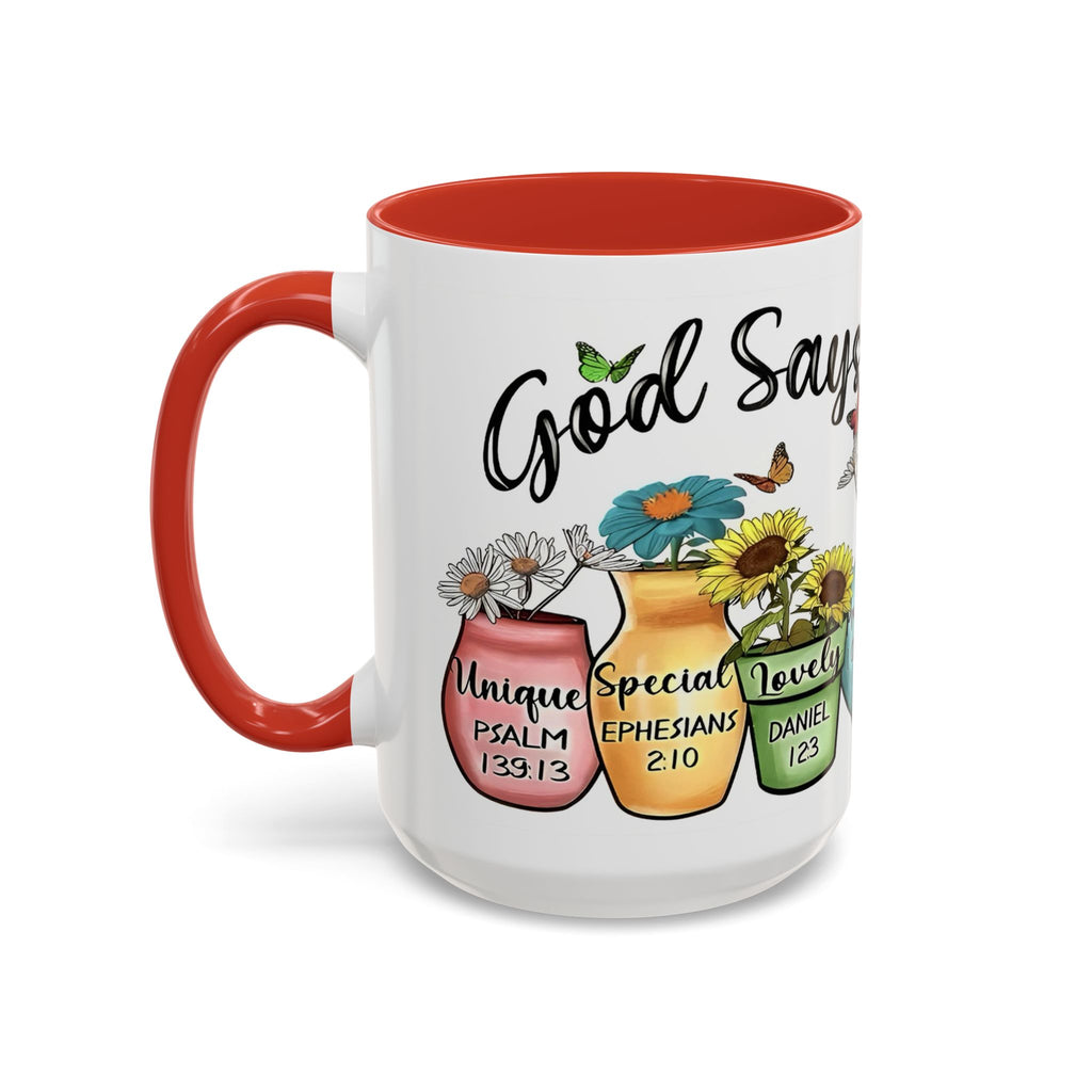 God Says You Are - You Are Loved Christian Bible Verse Coffee Mug