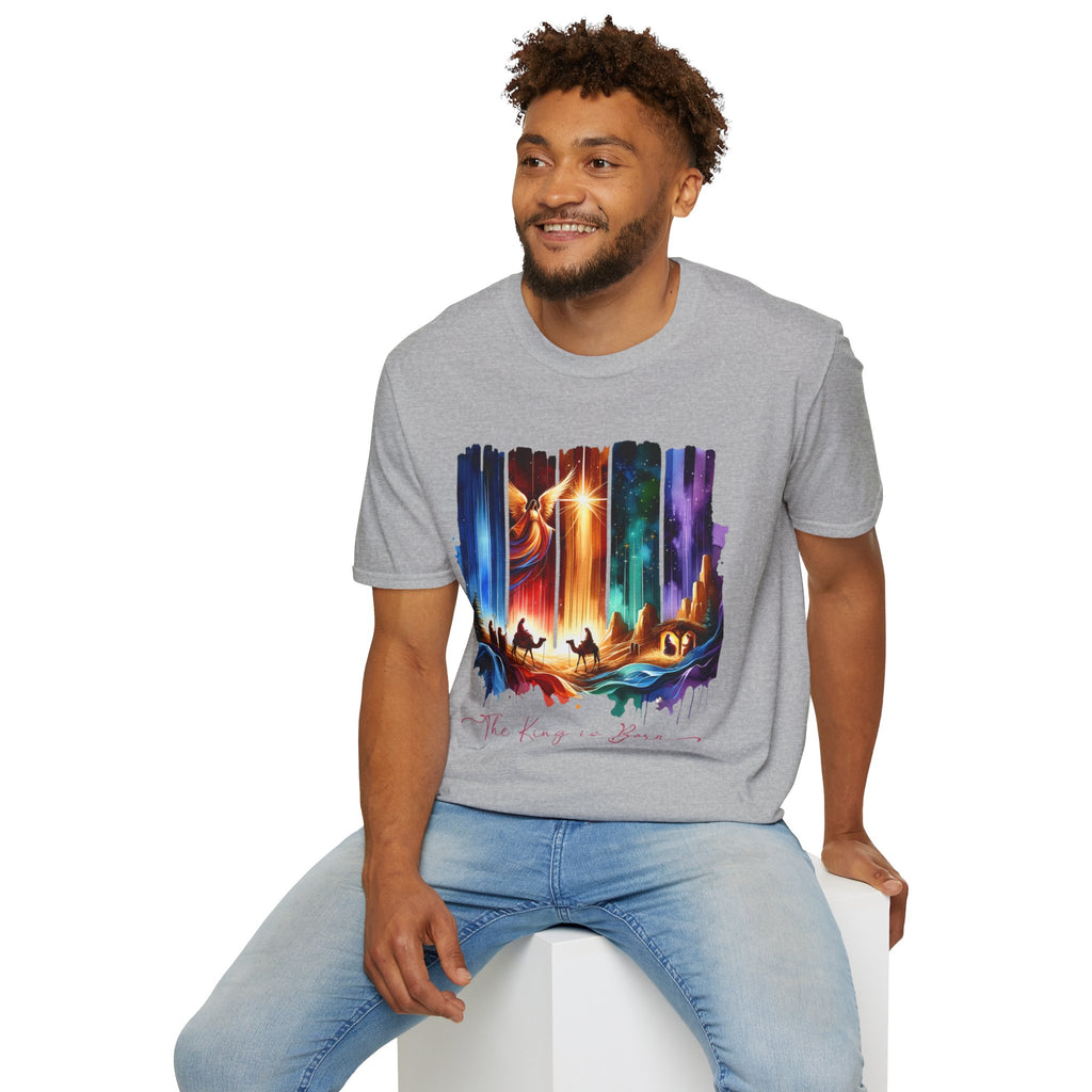 Vibrant Fantasy T-Shirt, Colorful Graphic Tee, Unisex Art Shirt, Great Gift for Fans, Unique Casual Wear, The King is Born Shirt