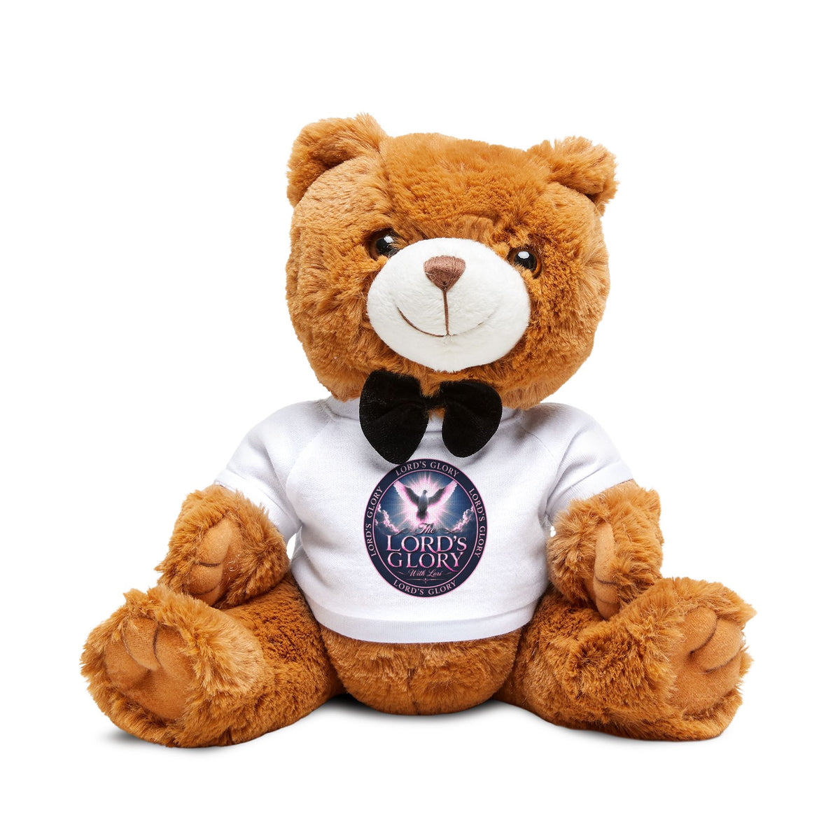 Plush Teddy Bear with 'Lords of Glory with Lori' Logo T-Shirt