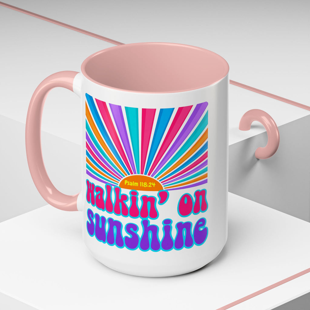 Coffee Mug — "Walkin' on Sunshine" Retro Psalm 118:24 Accent Mug