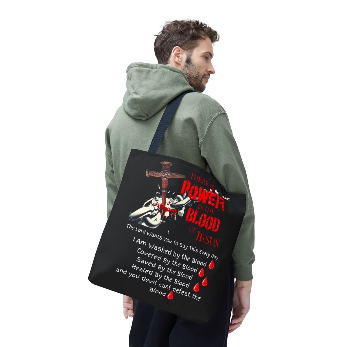 Tote — "The Power of the Blood of Jesus" Inspirational Christian Tote Bag