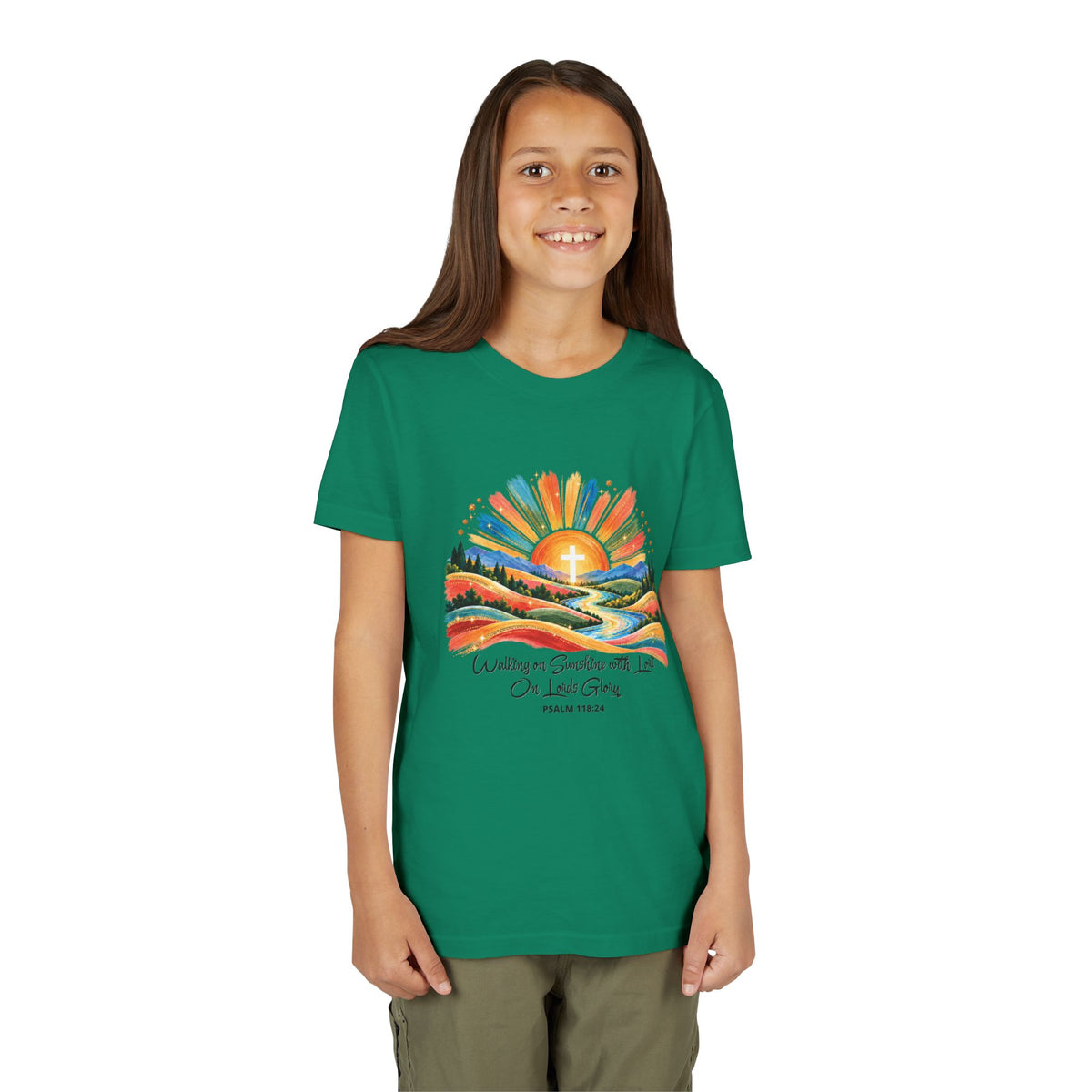 Youth Short Sleeve Tee – Walking On Sunshine with Lords Glory Design