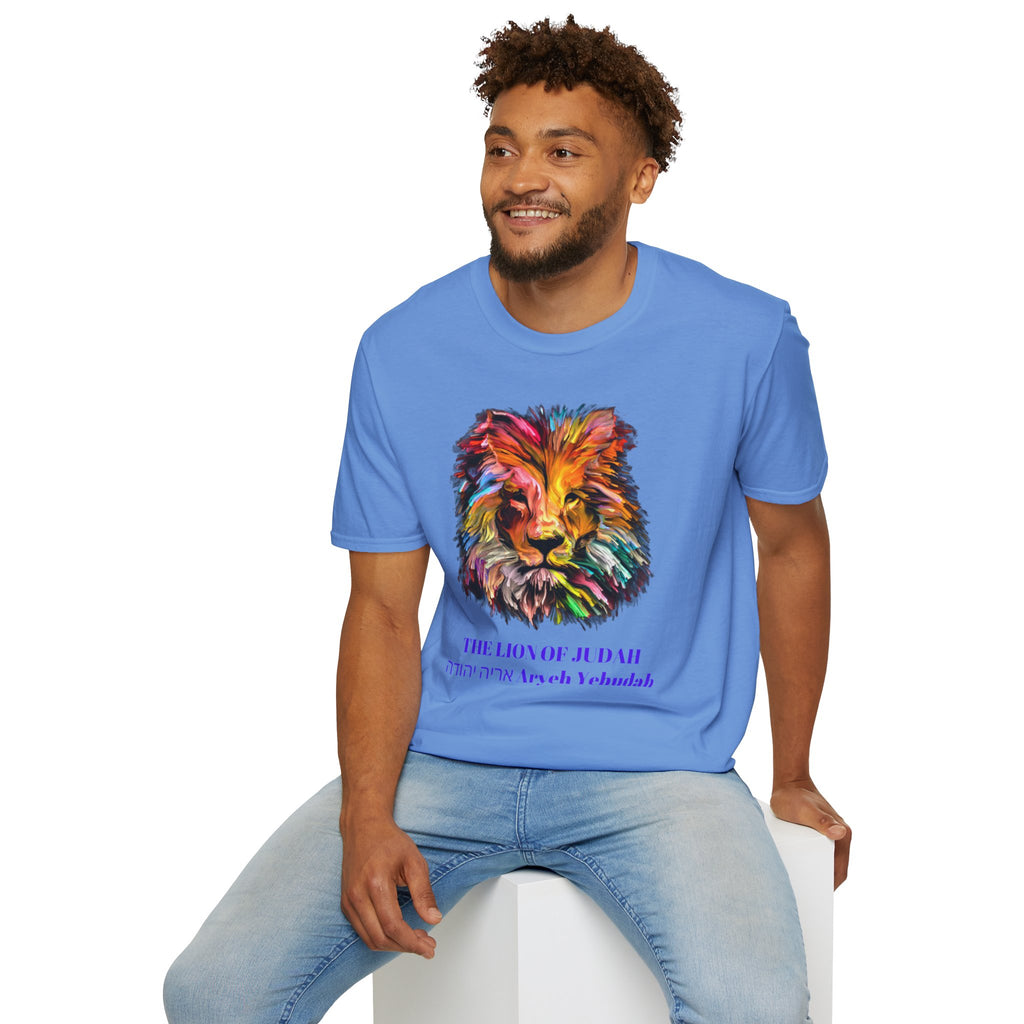 Lion of Judah Colorful Lion T-Shirt — "The Lion of Judah / Aryeh Yehudah" Graphic Tee