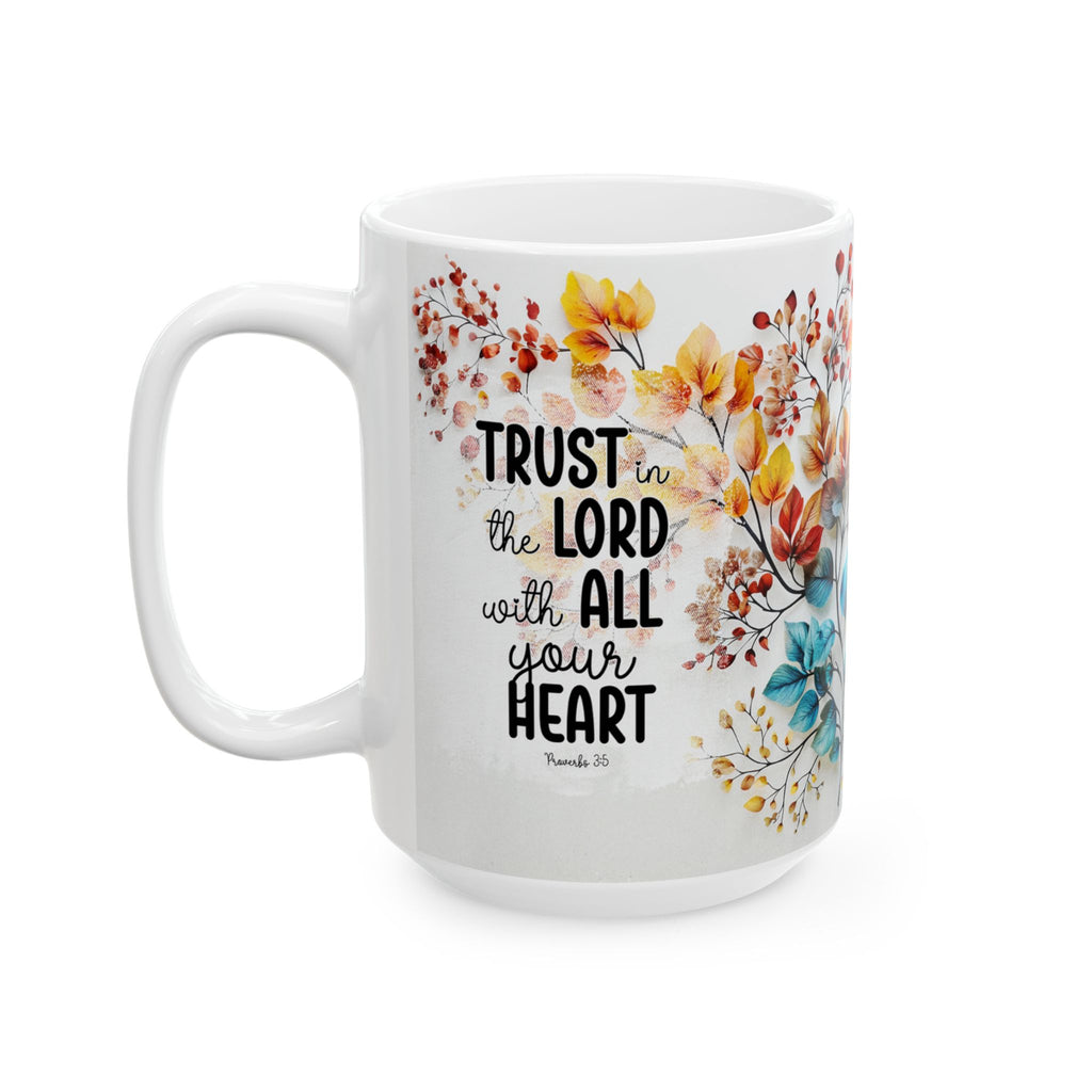 Trust in the Lord Scripture Mug | Floral Faith Coffee Cup