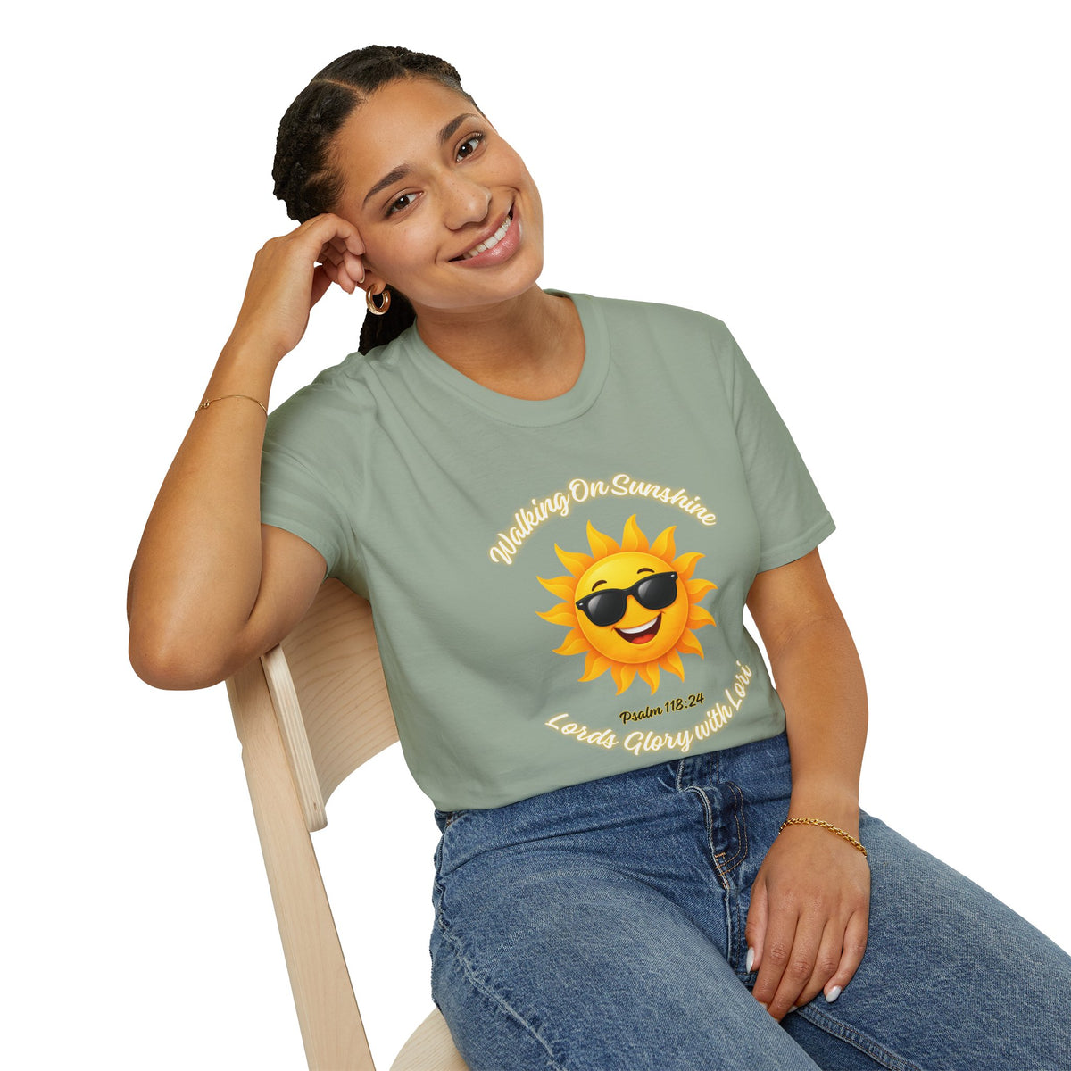 Sunshine Smiles T-Shirt — Sunglasses Sun with Psalm 118:24 Inspirational Tee