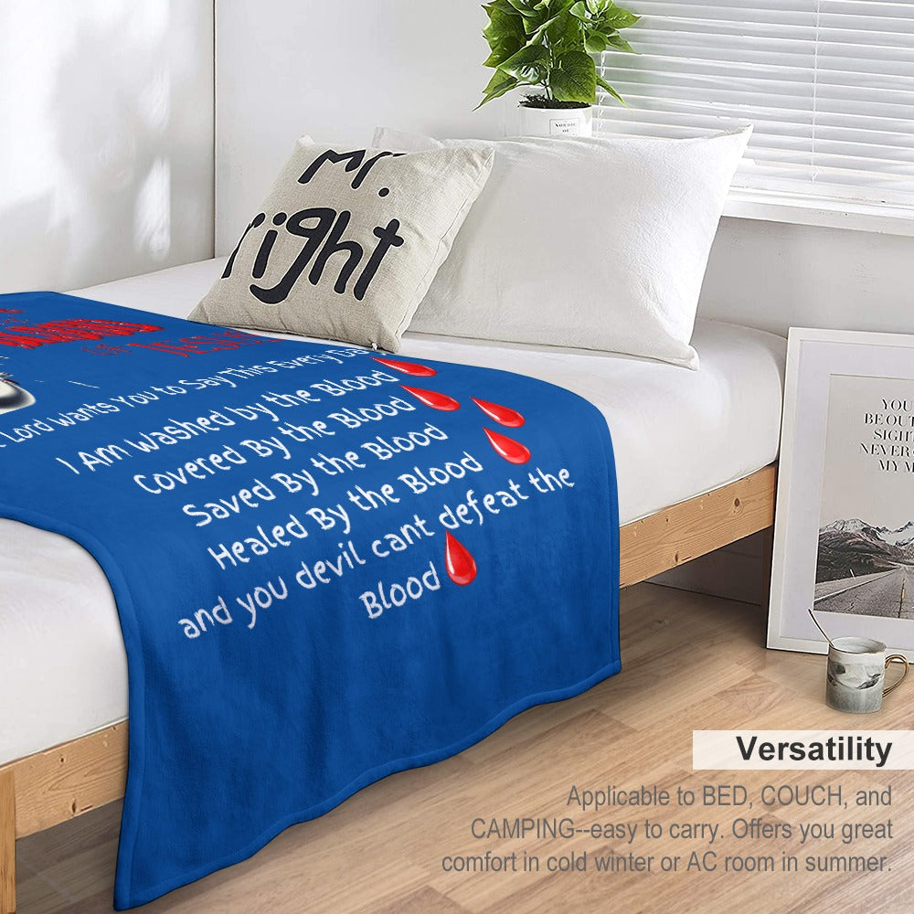 There's Power in the Blood of Jesus Custom super soft blanket Made in USA