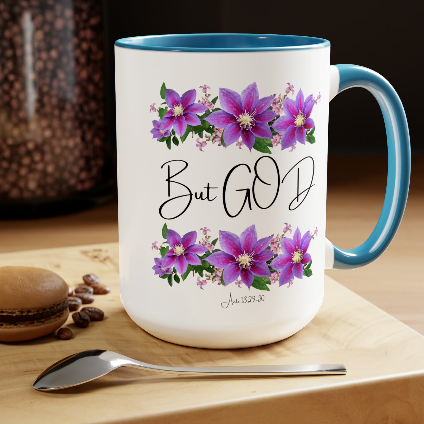 But GOD - Two-Tone Coffee Mugs, 15oz