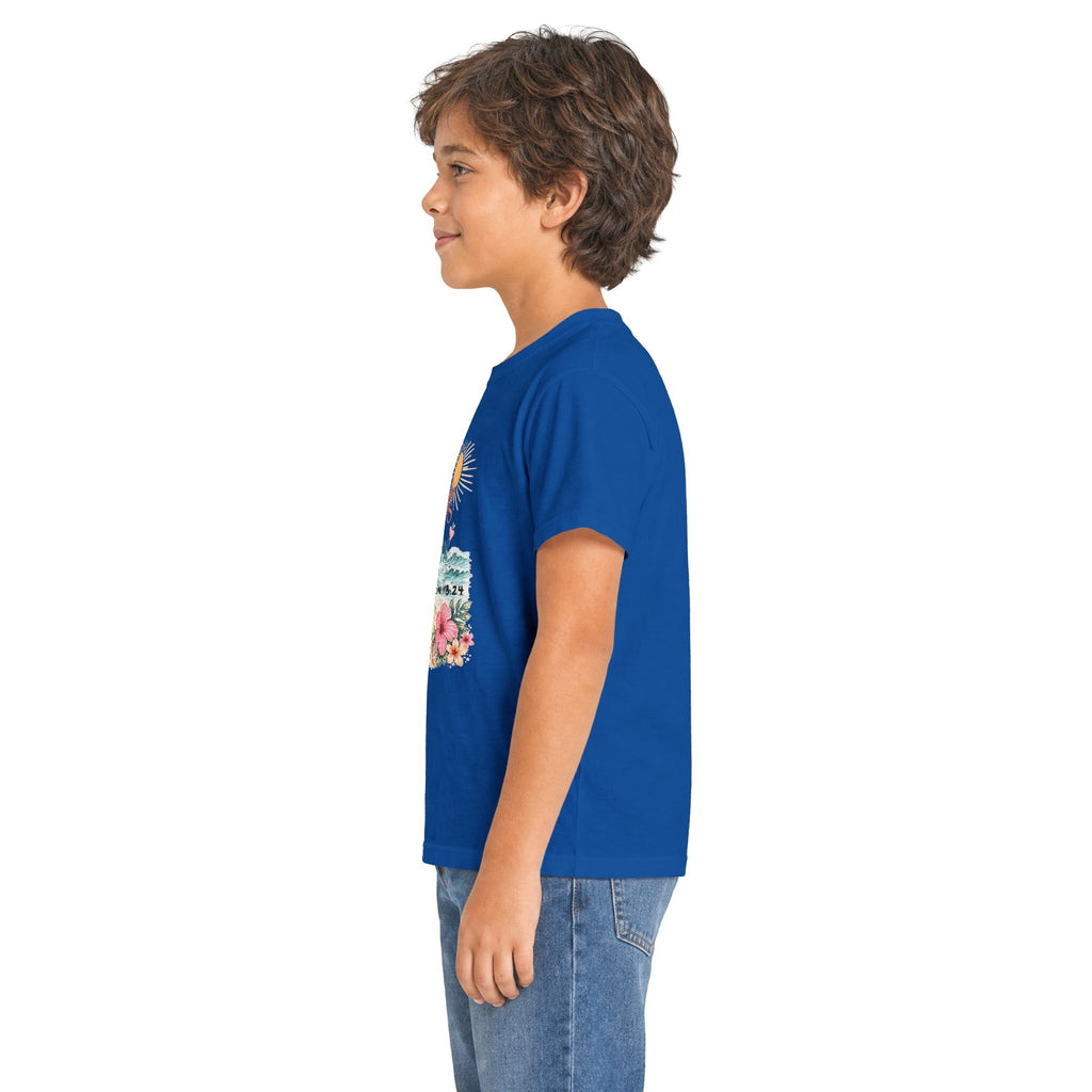 Kids Tee — "Walking in Sunshine" Floral Palm Beach Christian T‑Shirt (Psalm 118:24)