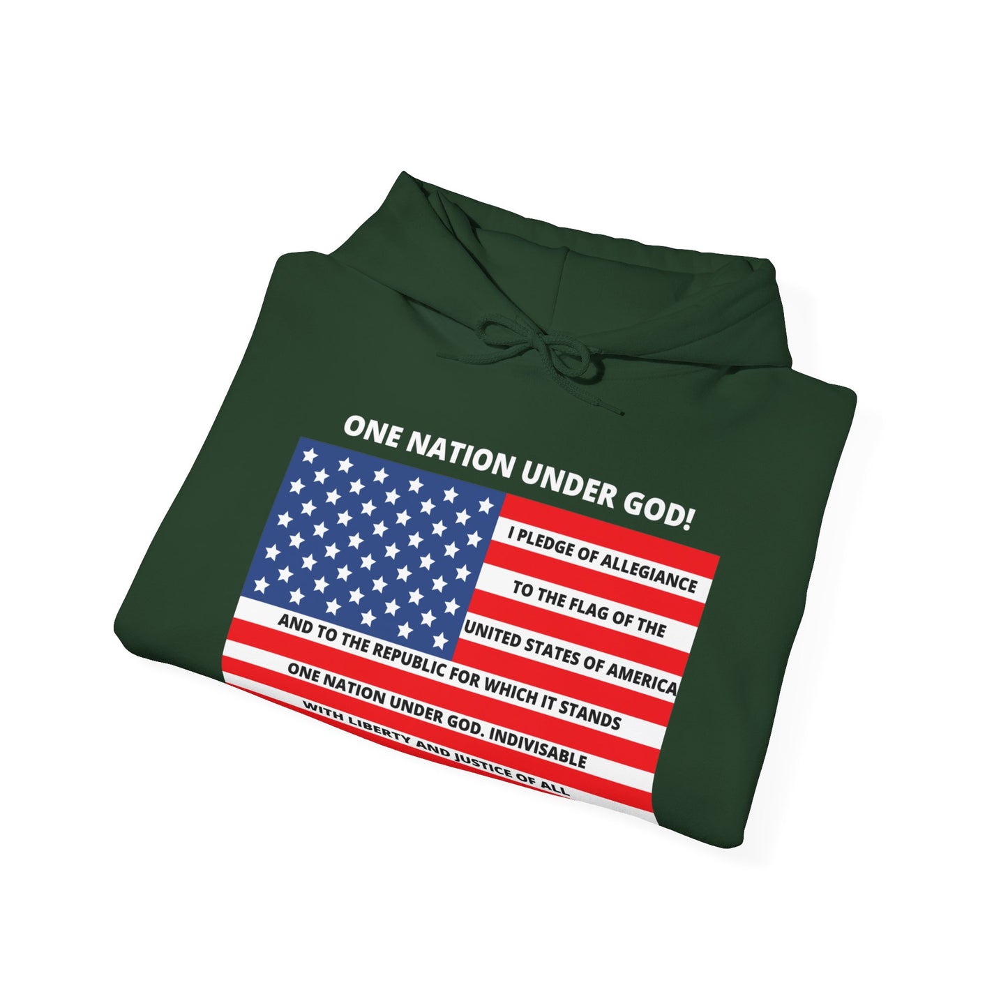 Pledge of Allegiance One Nation under GOD! Unisex Heavy Blend Hooded Sweatshirt