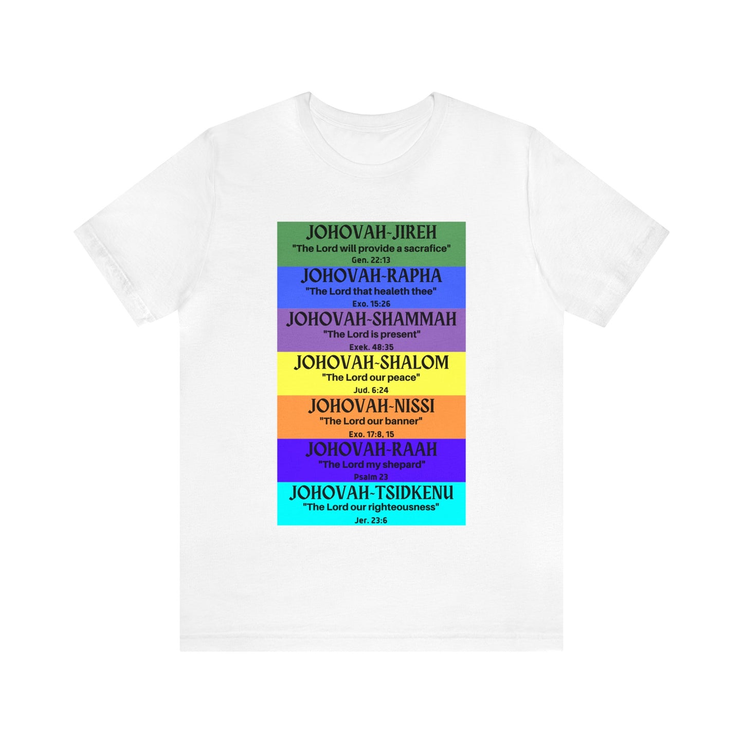 JEHOVAH's  names - Many Colors Unisex Jersey Short Sleeve Tee