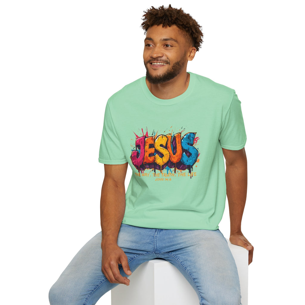 JESUS  Splash T-Shirt | Colorful Street Art Christian Tee