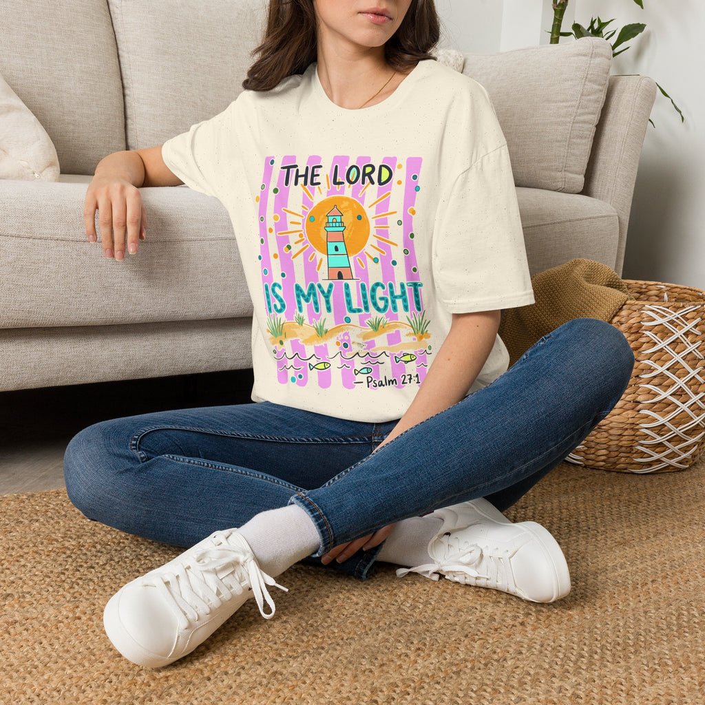 The Lord Is My Light Lighthouse Christian T-Shirt — Psalm 27:1  Inspirational Tee