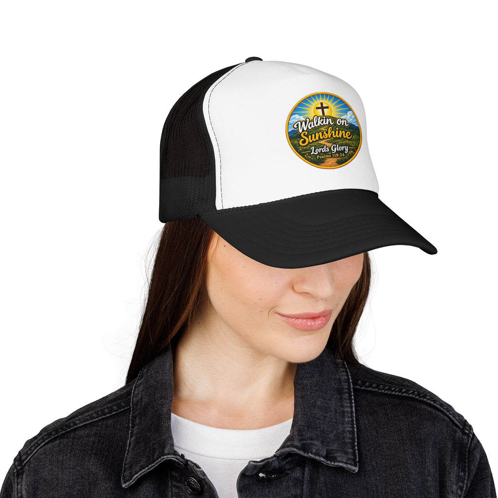 Walkin' on Sunshine Trucker Hat — 'Lord's Glory with Lori' Christian Mesh Cap