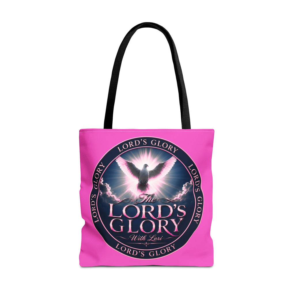 Religious Tote Bag - "The Lord's Glory with Lori" Pink All-Over-Print Christian Tote