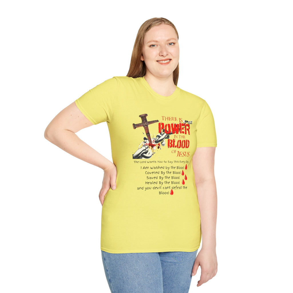Jesus Blood Cross T-Shirt — "There Is Power In The Blood of Jesus" Christian Tee