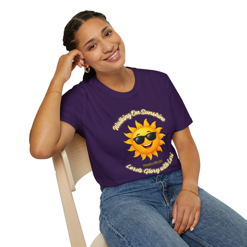 Sunshine Smiles T-Shirt — Sunglasses Sun with Psalm 118:24 Inspirational Tee