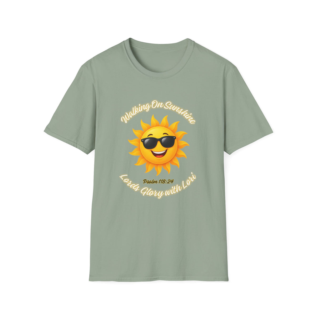 Sunshine Smiles T-Shirt — Sunglasses Sun with Psalm 118:24 Inspirational Tee