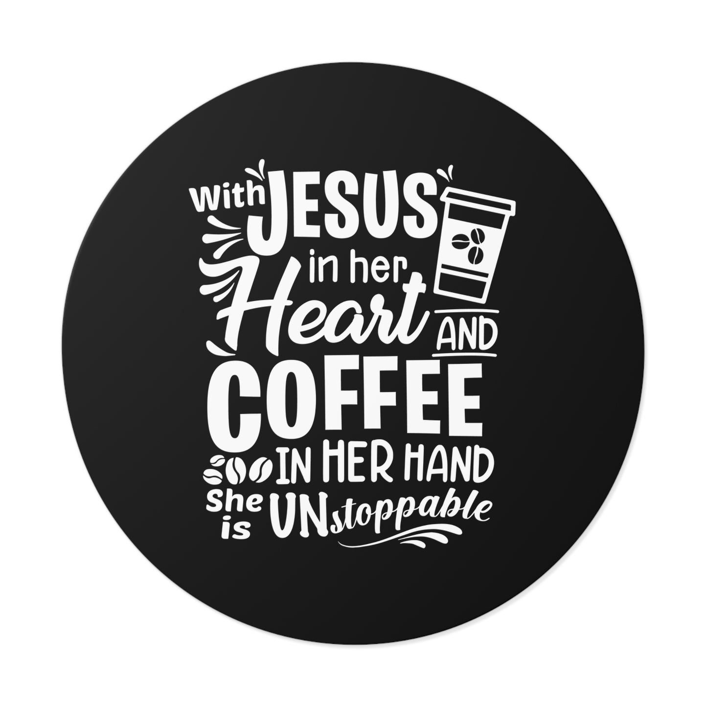 JESUS and Coffee - Round Vinyl Stickers