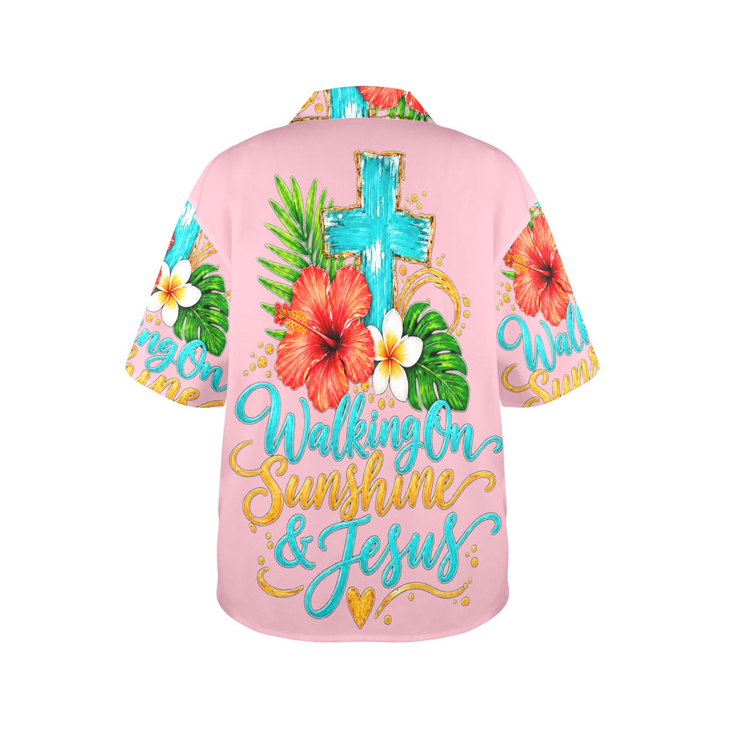 Women's All Over Print Hawaiian Shirt （Made in USA，Ships to USA Only）