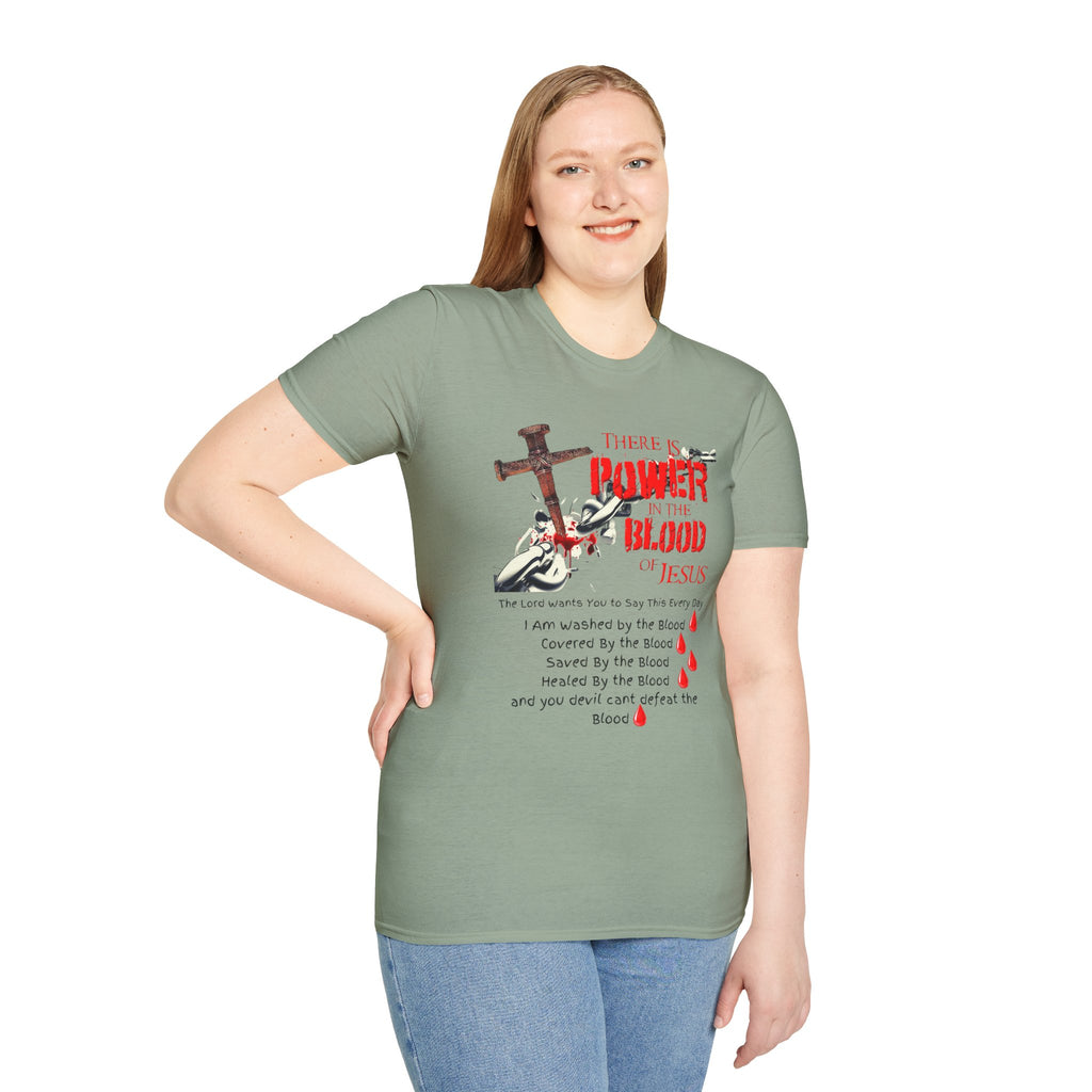 Jesus Blood Cross T-Shirt — "There Is Power In The Blood of Jesus" Christian Tee