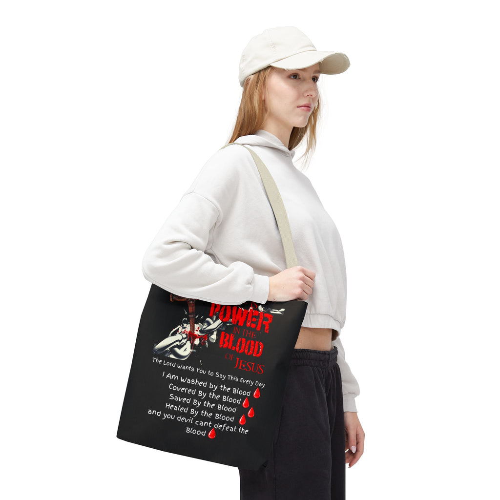 Tote — "The Power of the Blood of Jesus" Inspirational Christian Tote Bag