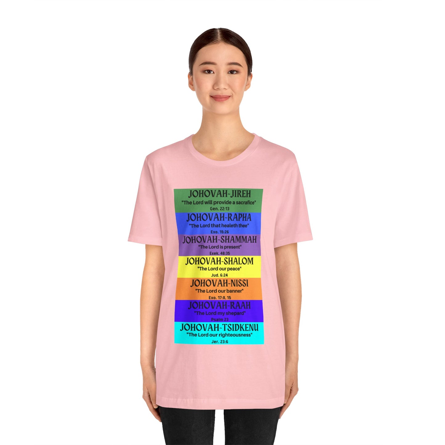 JEHOVAH's  names - Many Colors Unisex Jersey Short Sleeve Tee