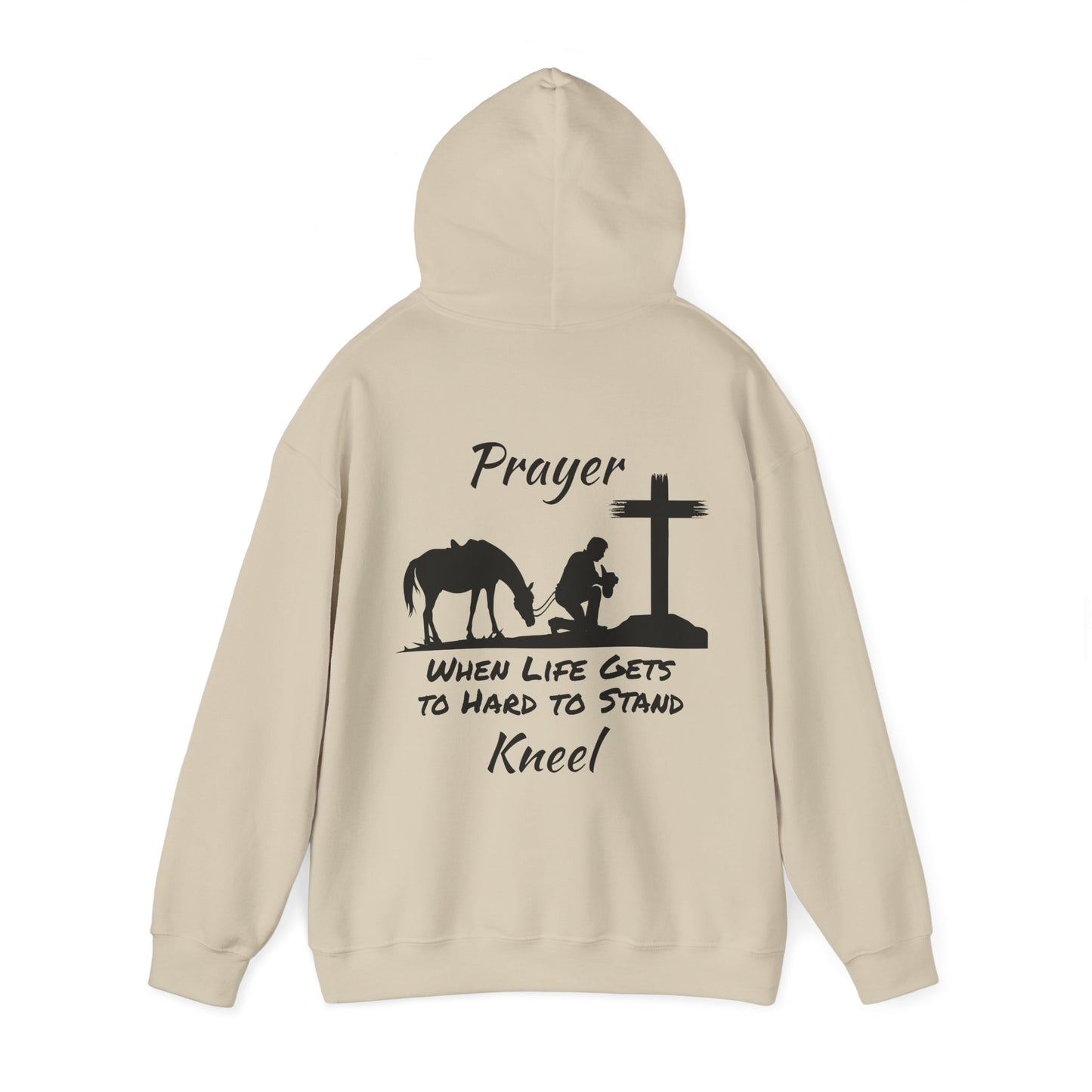 Prayer - when life gets to hard to stand - Kneel - Unisex Heavy Blend Hooded Sweatshirt