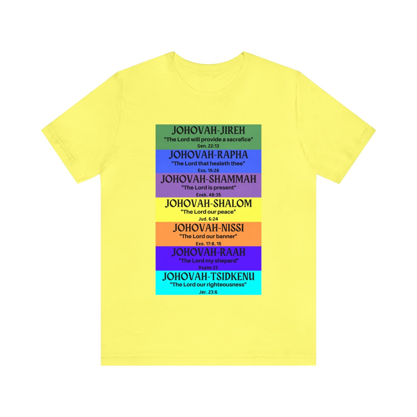 JEHOVAH's  names - Many Colors Unisex Jersey Short Sleeve Tee