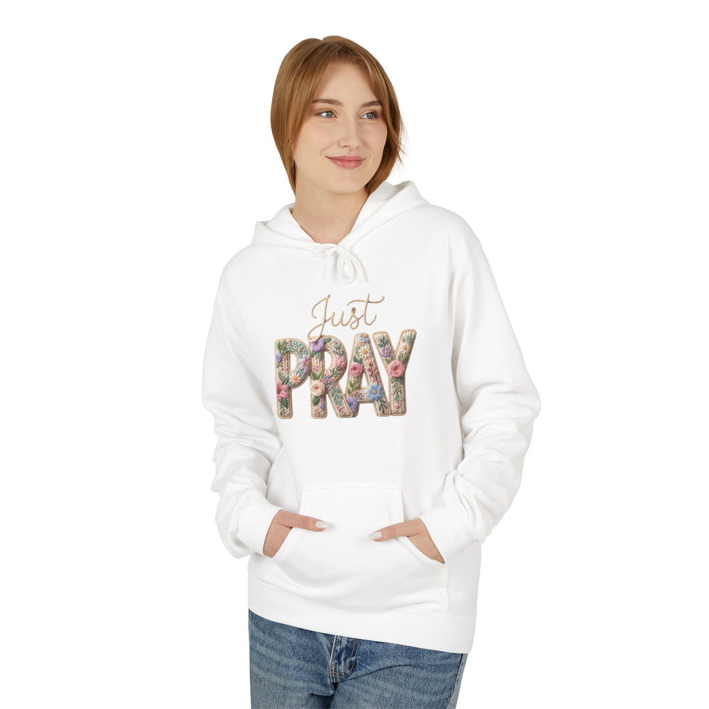 Just Pray floral letters Hoodie | Faith Christian sweatshirt design