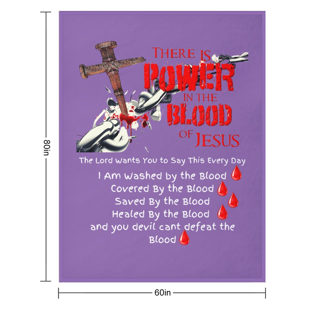 There's Power in the Blood of Jesus Custom super soft blanket Made in USA