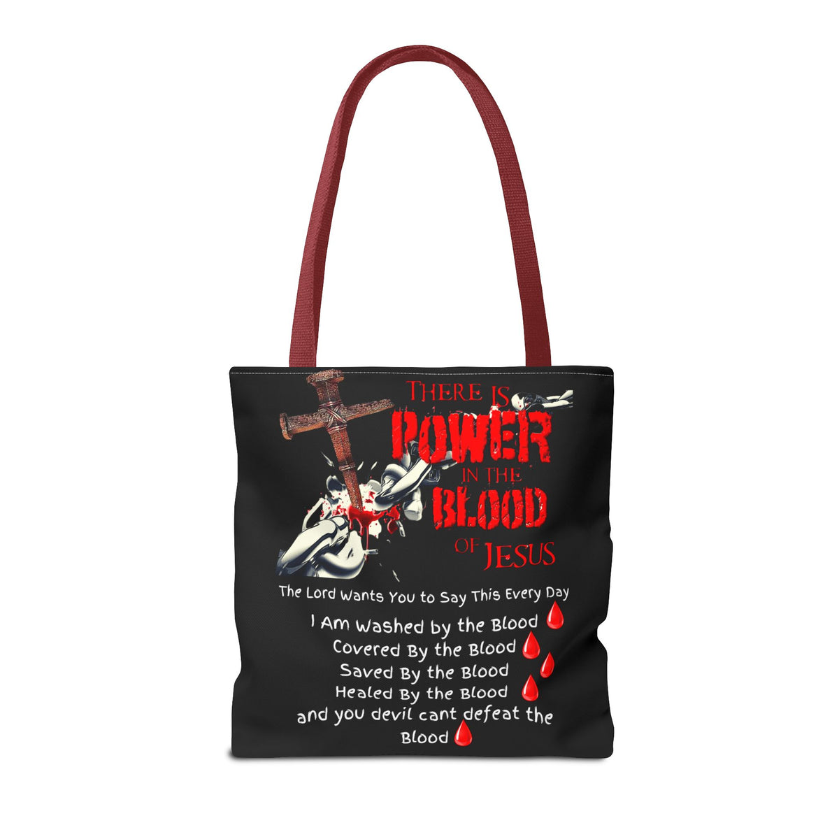 Tote — "The Power of the Blood of Jesus" Inspirational Christian Tote Bag