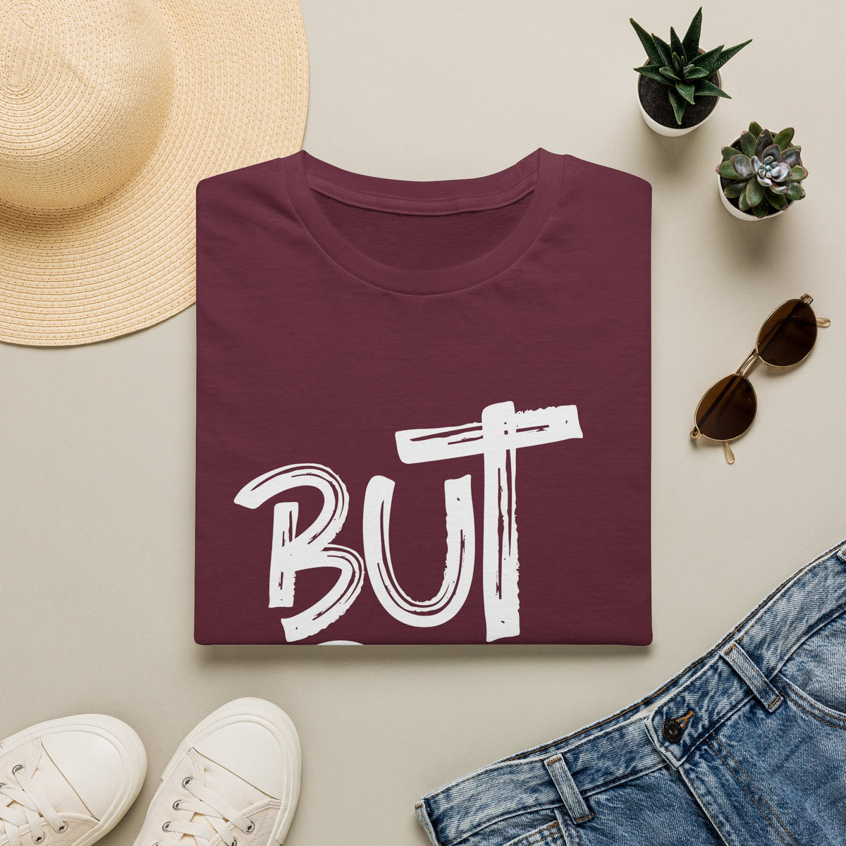 But GOD - Mens and Womans  Softstyle T-Shirt