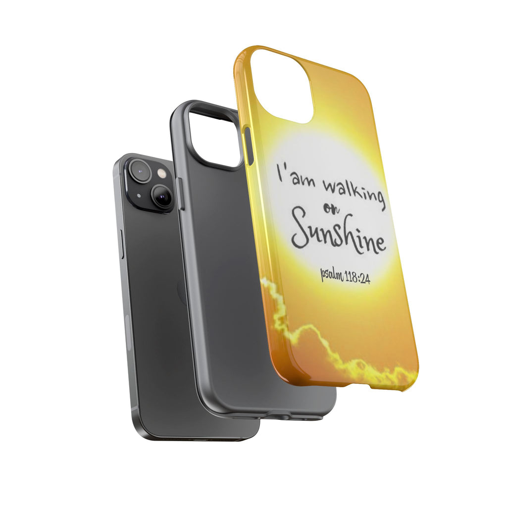 Walking on Sunshine Psalm 118:24 Christian Phone Case — Inspirational Yellow Tough Case
