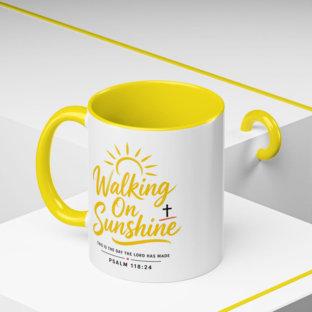 Walking on Sunshine Psalms 118:24  Accent Coffee Mug (11, 15oz)