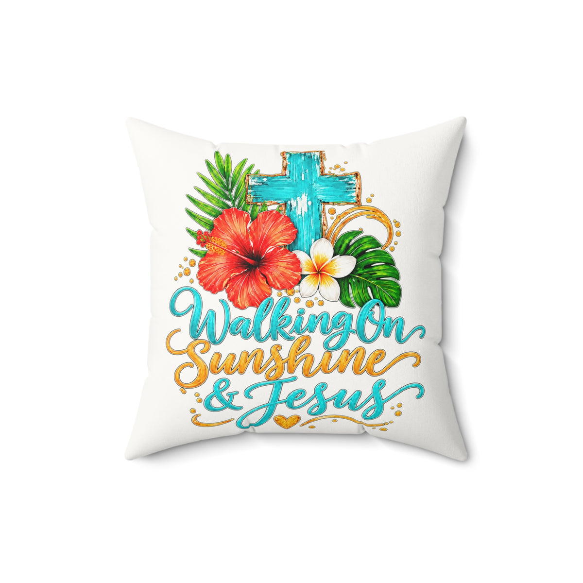 Walking on Sunshine Faux Suede Square Pillow