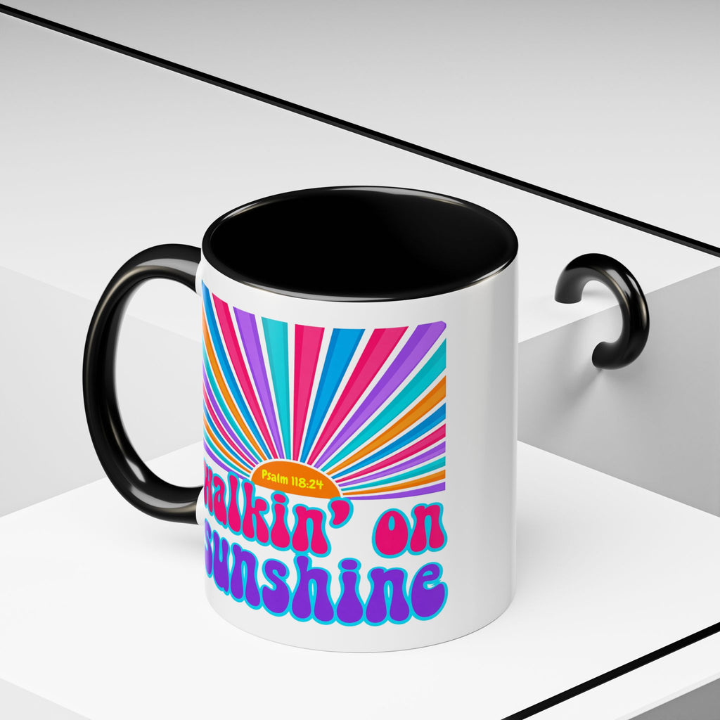 Coffee Mug — "Walkin' on Sunshine" Retro Psalm 118:24 Accent Mug