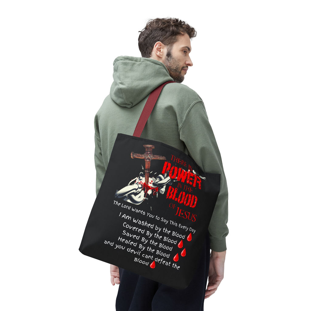 Tote — "The Power of the Blood of Jesus" Inspirational Christian Tote Bag