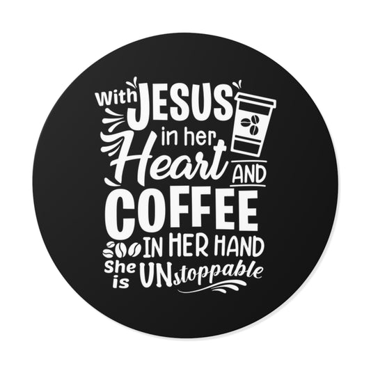 JESUS and Coffee - Round Vinyl Stickers