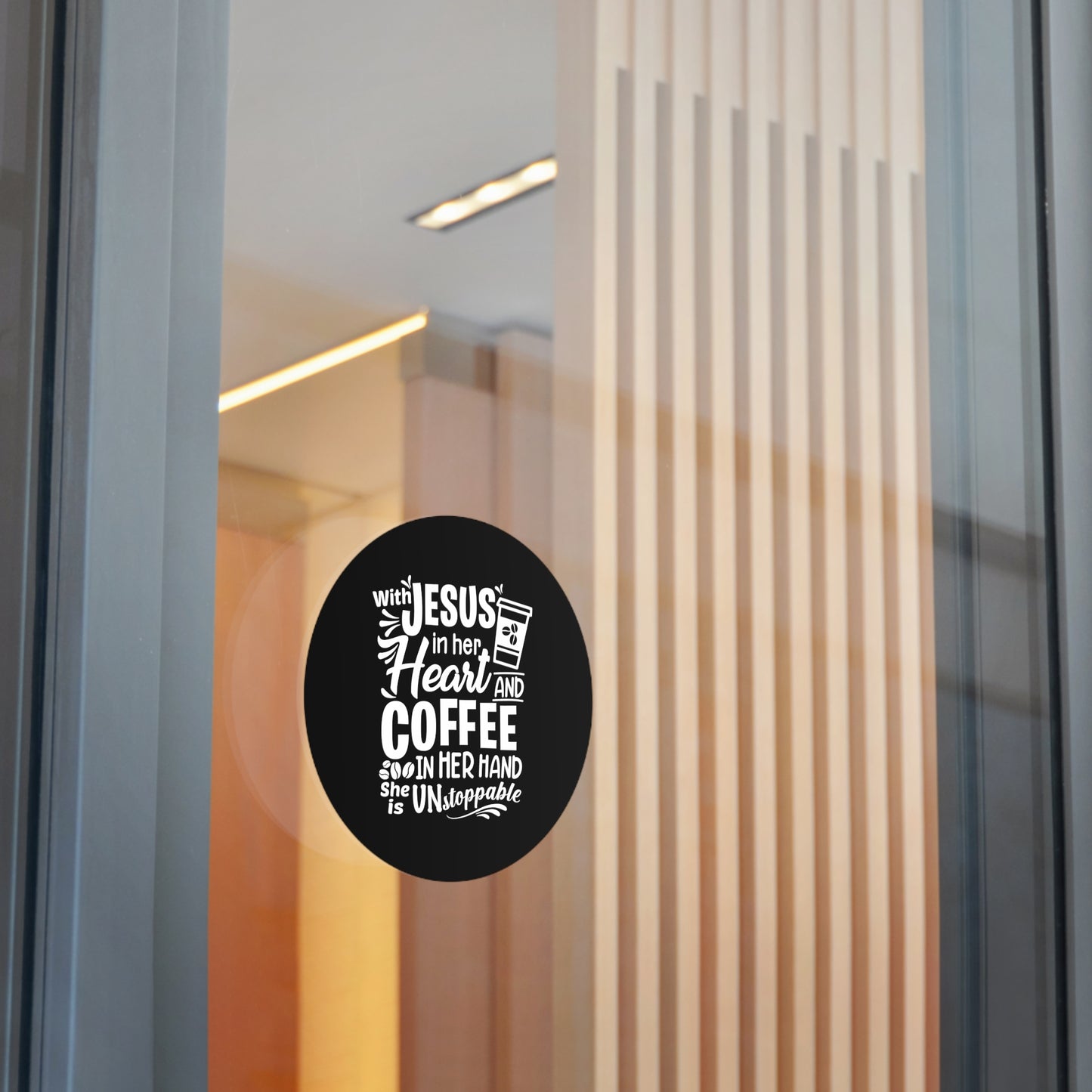 JESUS and Coffee - Round Vinyl Stickers