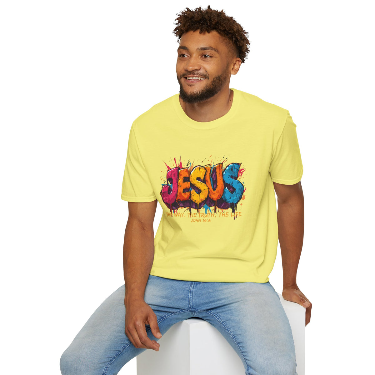 JESUS  Splash T-Shirt | Colorful Street Art Christian Tee