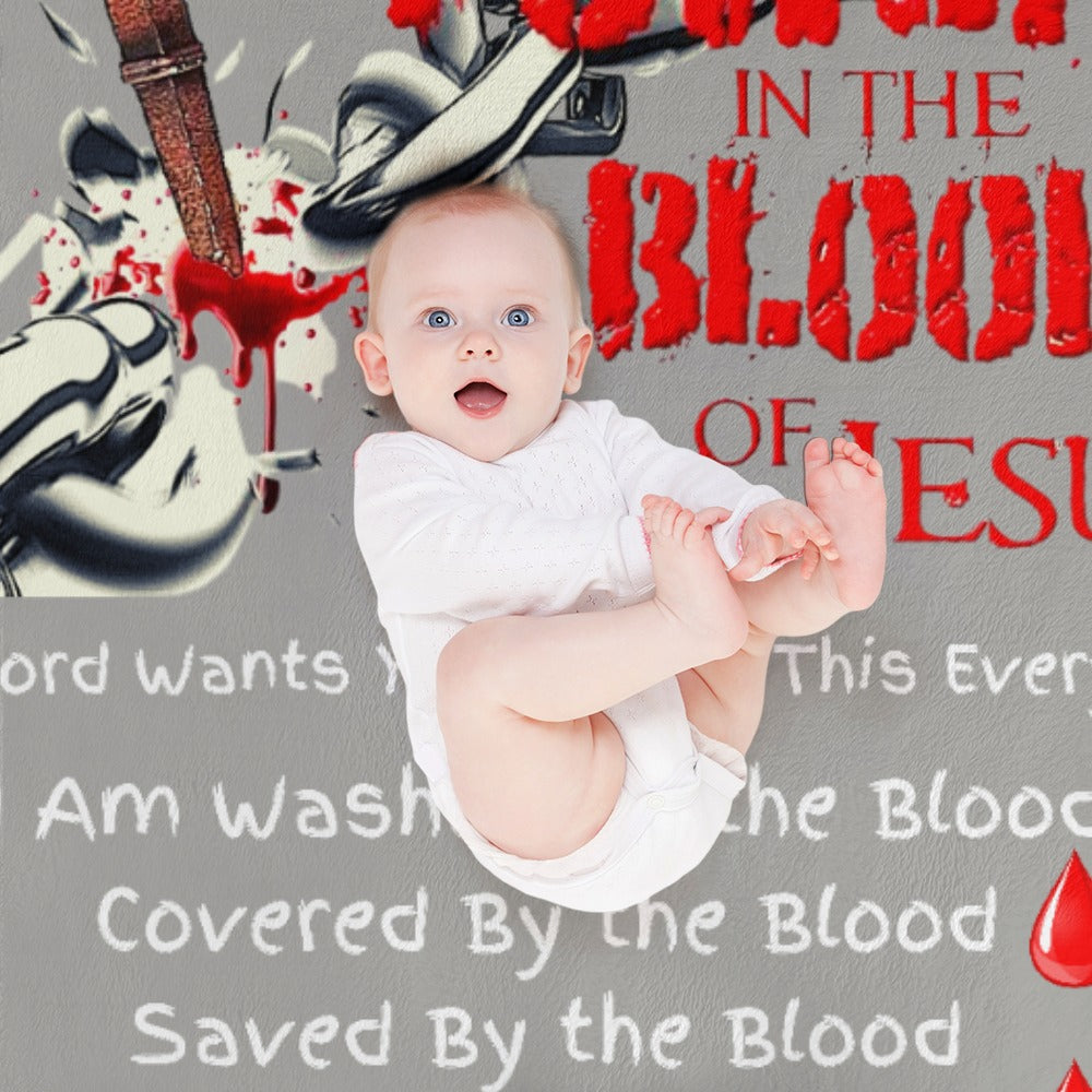 There's Power in the Blood of Jesus Custom super soft blanket Made in USA