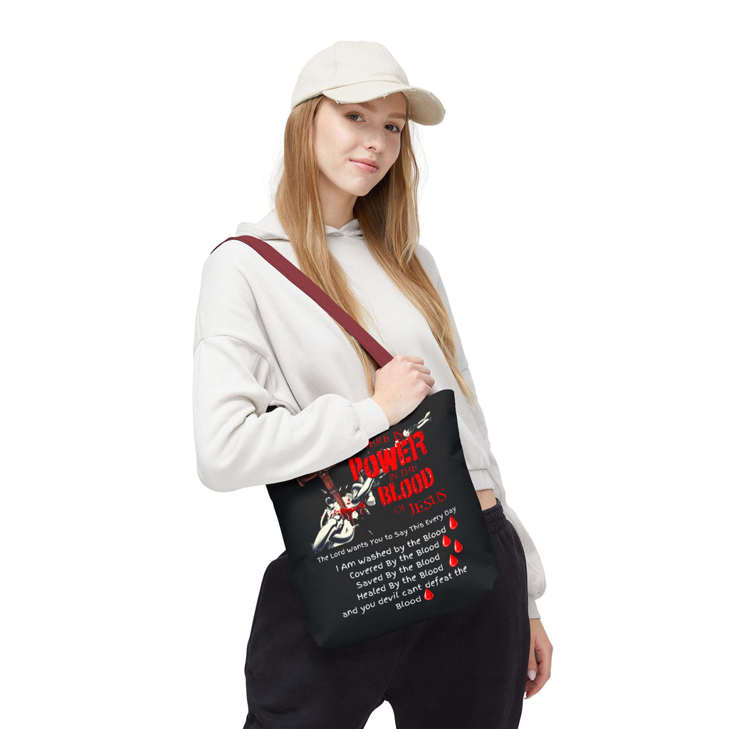 Tote — "The Power of the Blood of Jesus" Inspirational Christian Tote Bag