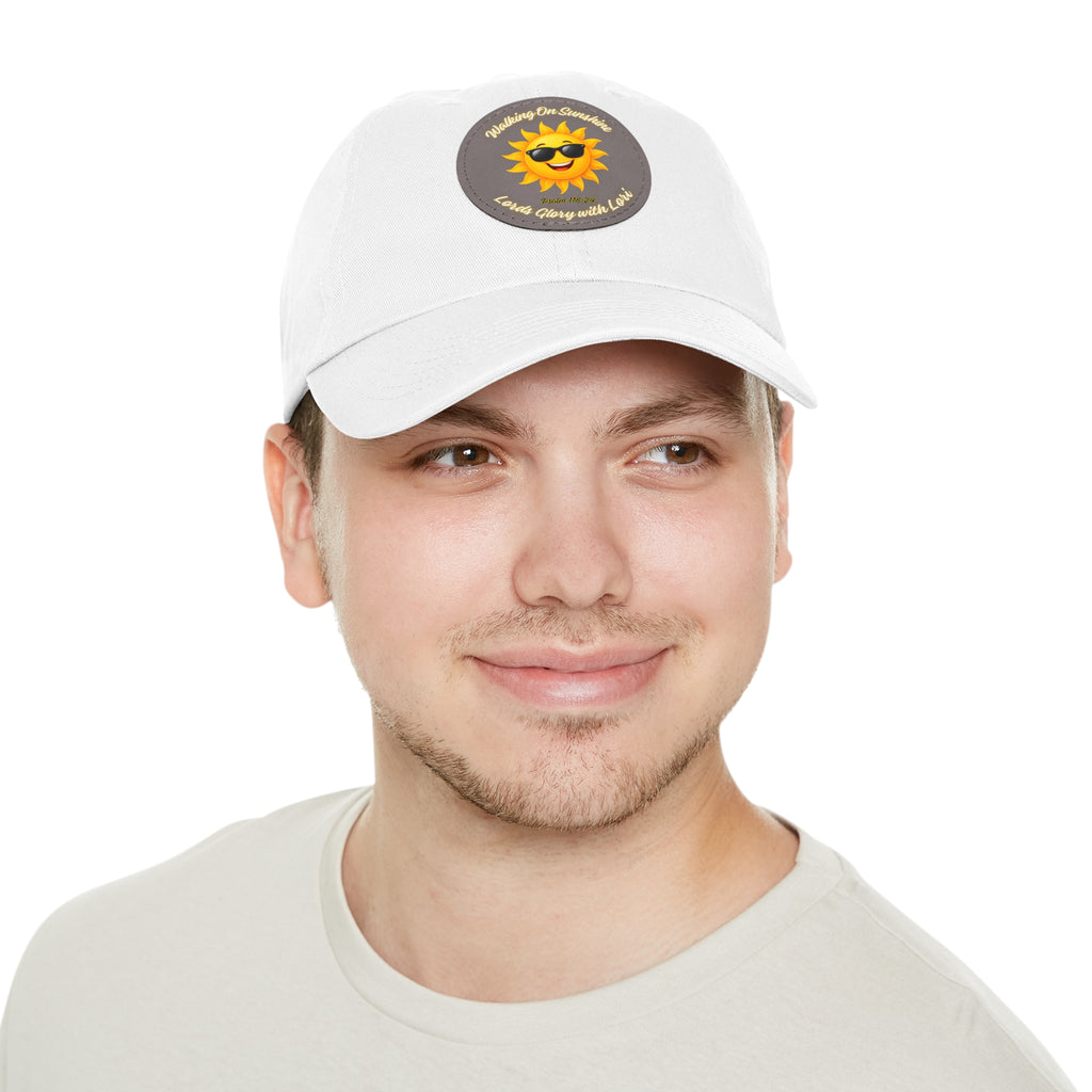 Sunshine Smiles Dad Hat — Round Leather Patch ‘Always Brighter’