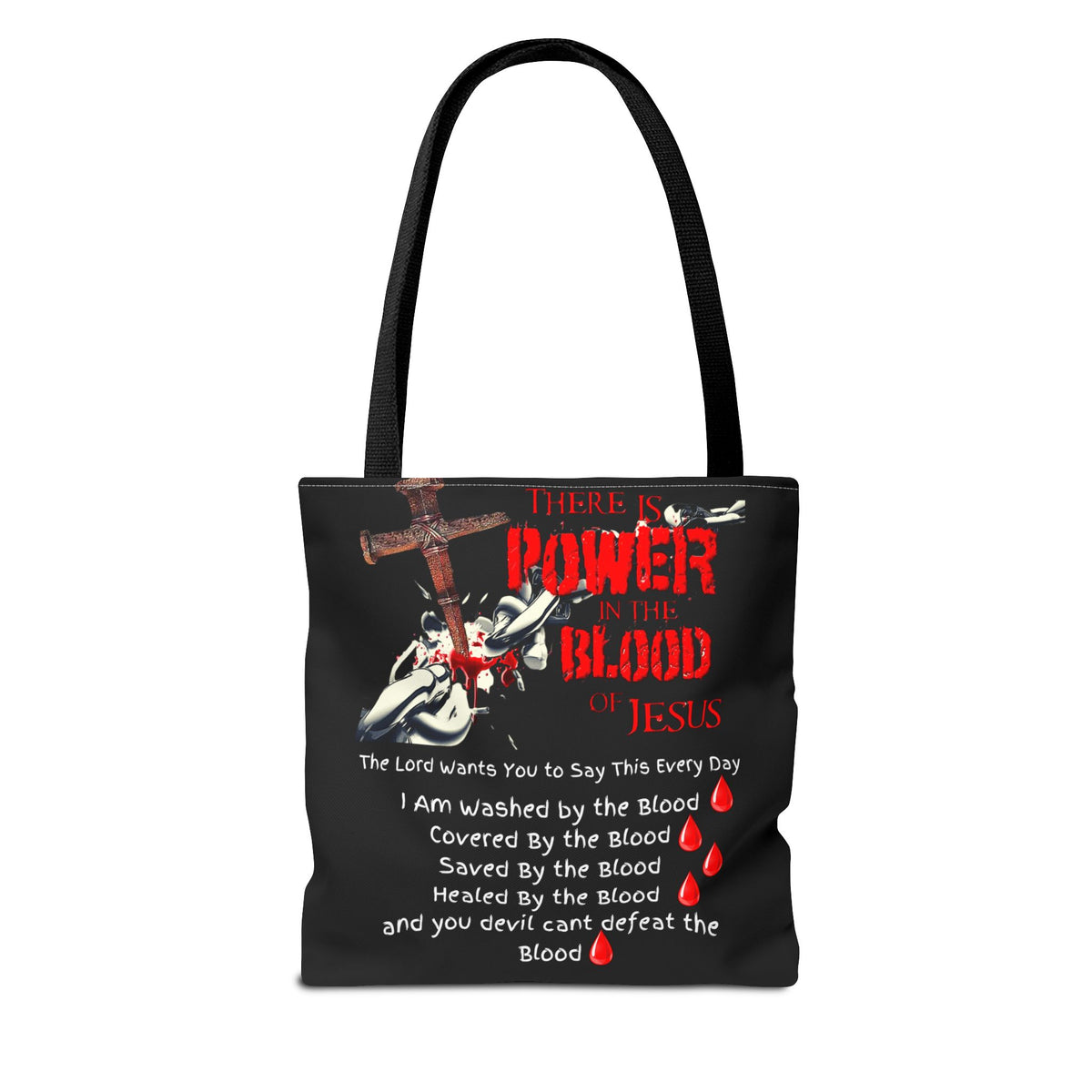Tote — "The Power of the Blood of Jesus" Inspirational Christian Tote Bag