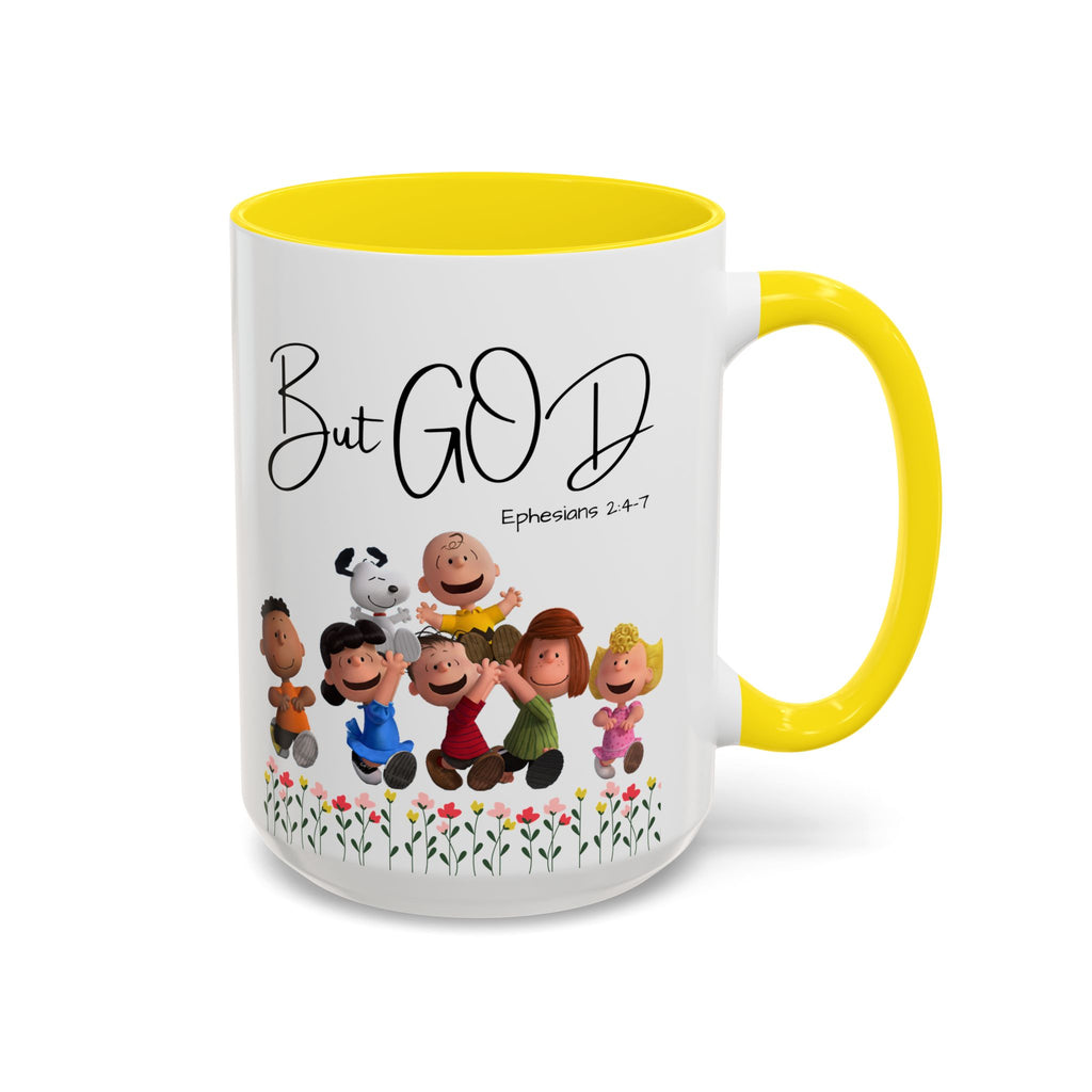 But God Scripture Coffee Mug — Genesis 50:20 Inspirational Heart Accent Mug (11/15oz)
