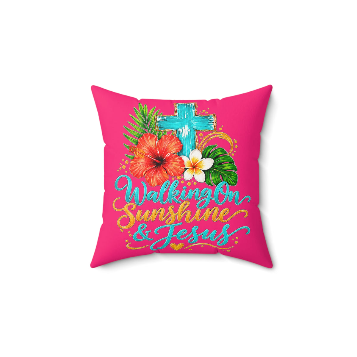 Walking on Sunshine Faux Suede Square Pillow