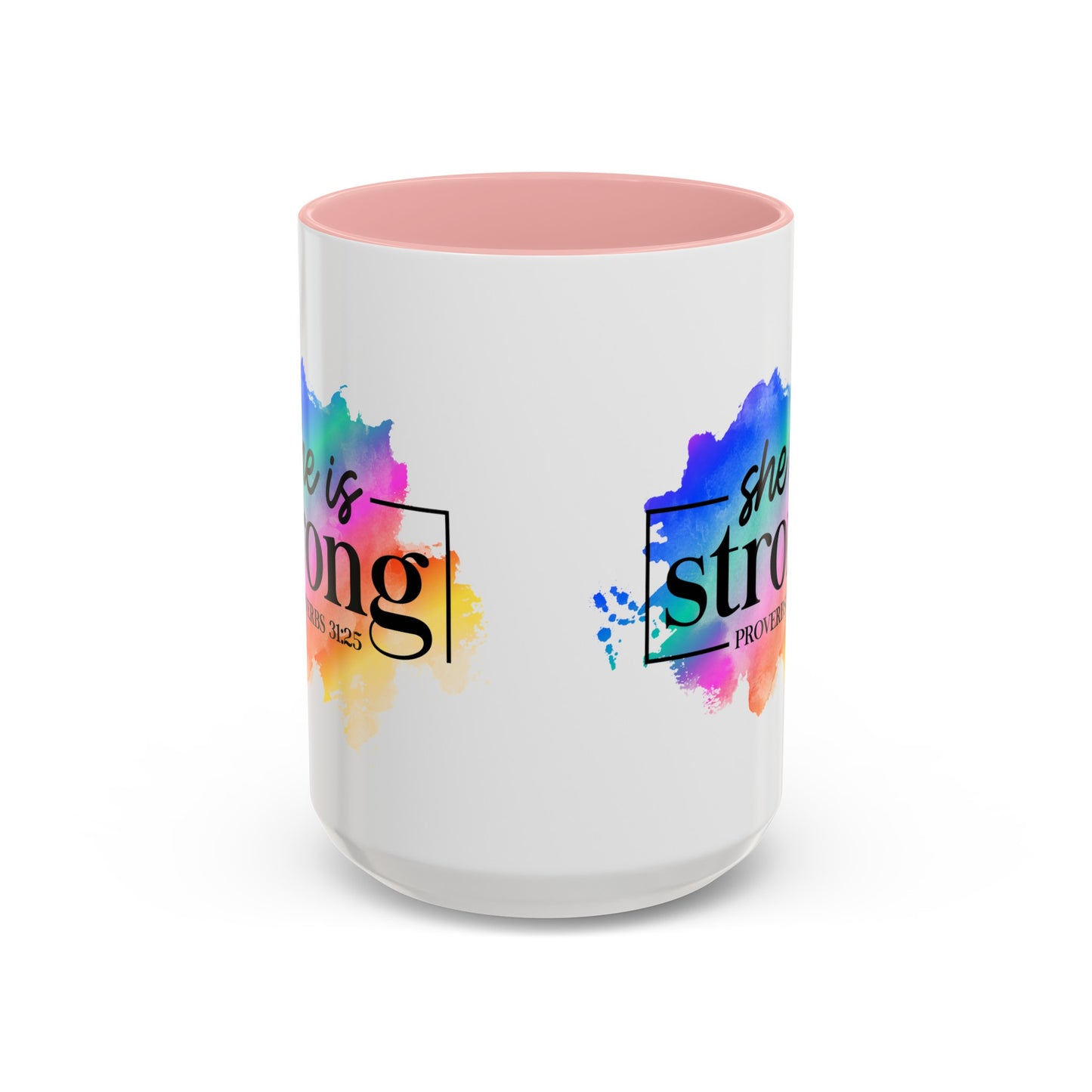 SHE IS STRONG - 5 Colors Accent Coffee Mug, 11oz