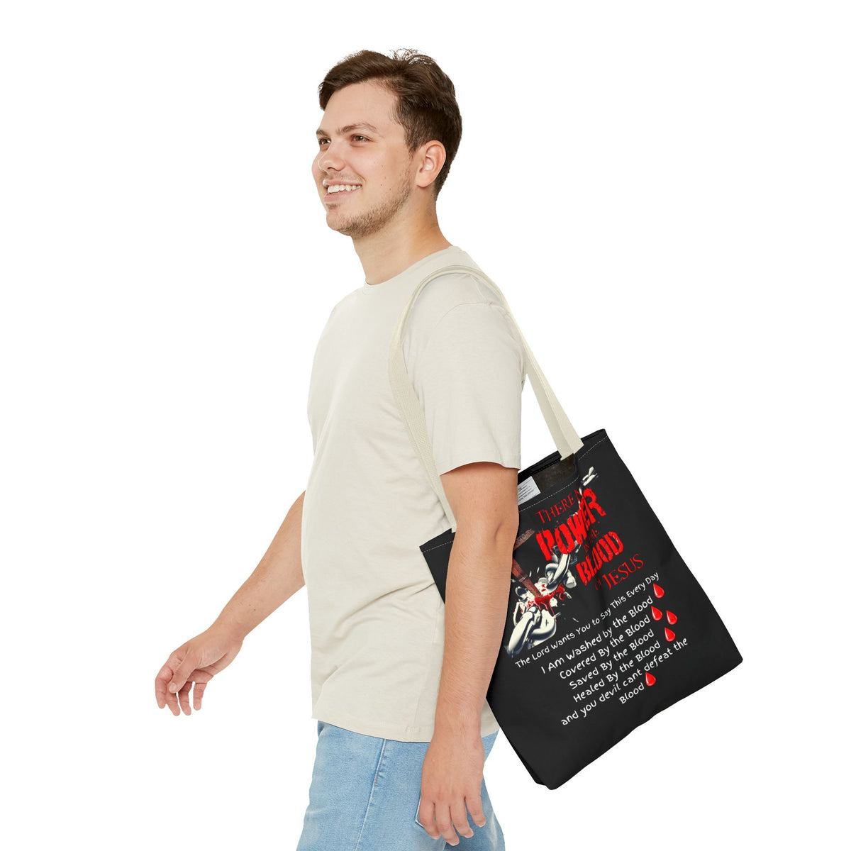 Tote — "The Power of the Blood of Jesus" Inspirational Christian Tote Bag